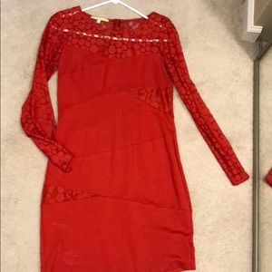 Red long sleeve dress